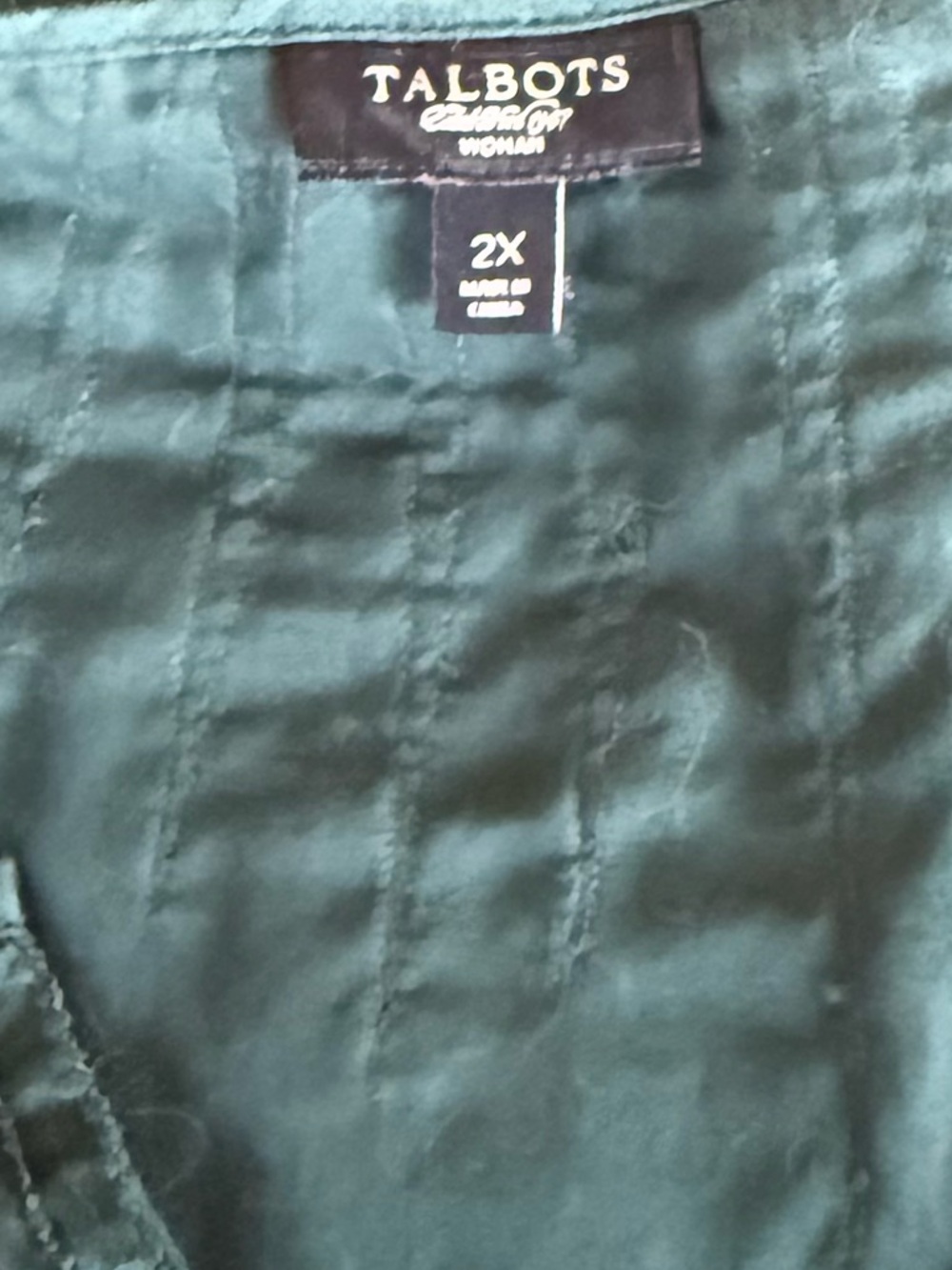 Talbots Dark Green Fringe Yoke Tunic - Picture 3 of 4